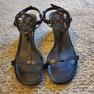 Black Tory Burch Miller wedges size 9